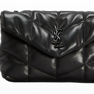 SAINT LAURENT Toy Puffer Black Lambskin with Black Toned Hardware